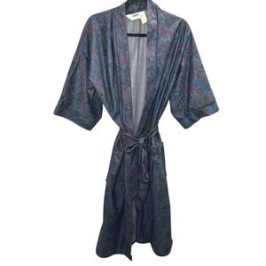 Vintage Hemingway Point Blue Paisley Unisex Robe One Size Fits Chest Sz 36-46